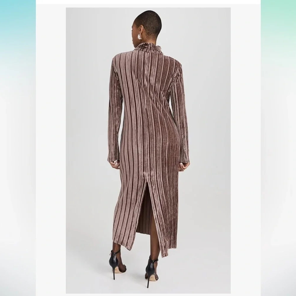 Sabina Musayev Women’s Lattice Velour Turtleneck  Dress - Picture 3 of 14